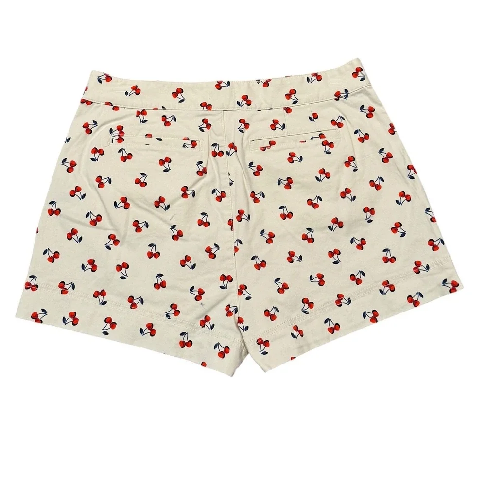 Kate Spade New York Cherry Toss‎ Shorts Fruit Print High Rise Womens 14 NWOT (J)